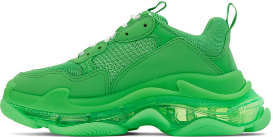 BALENCIAGA Green Triple S Sneakers